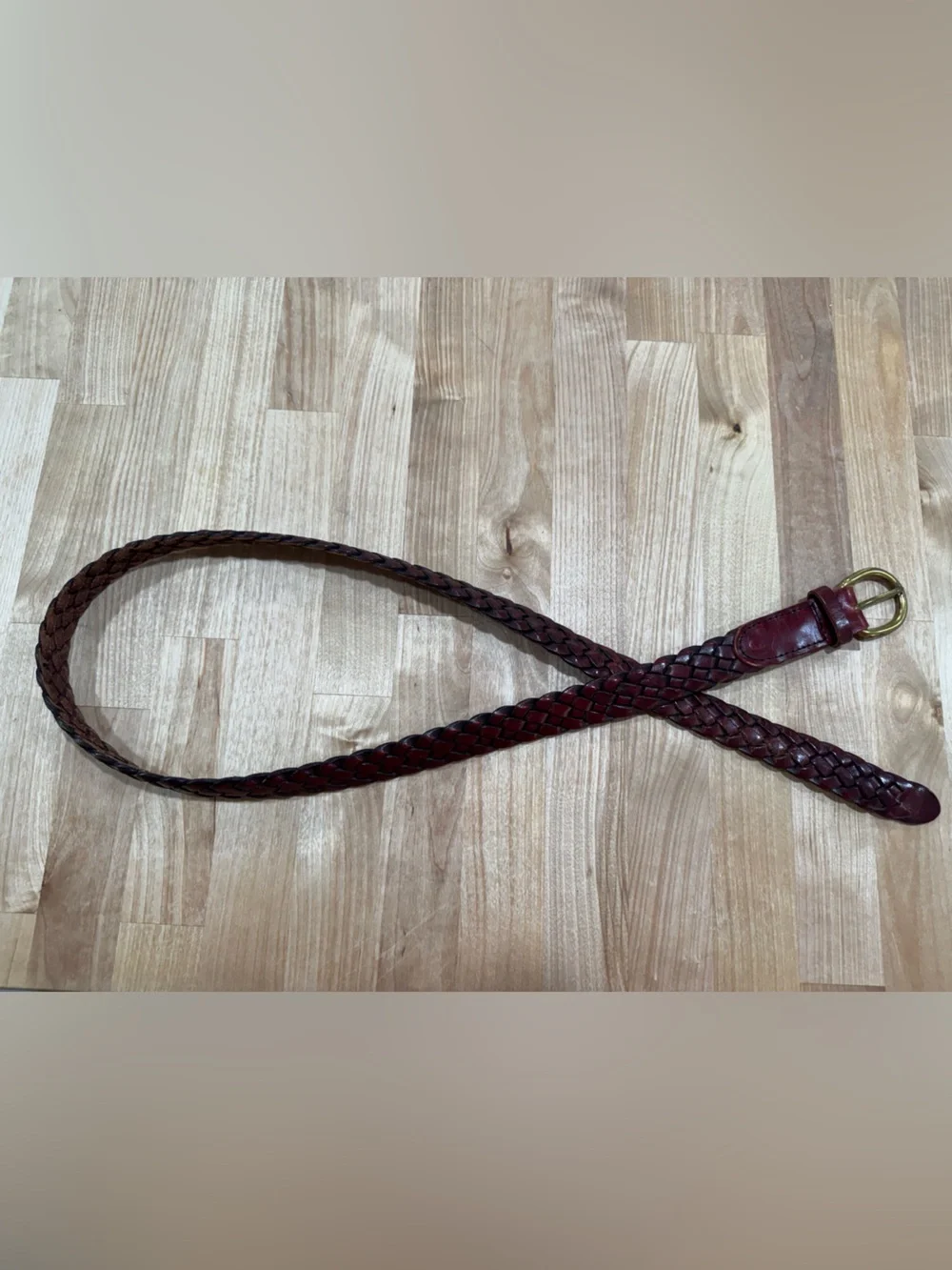 Dockers Woven Leather Braided Belt - Brown / Red